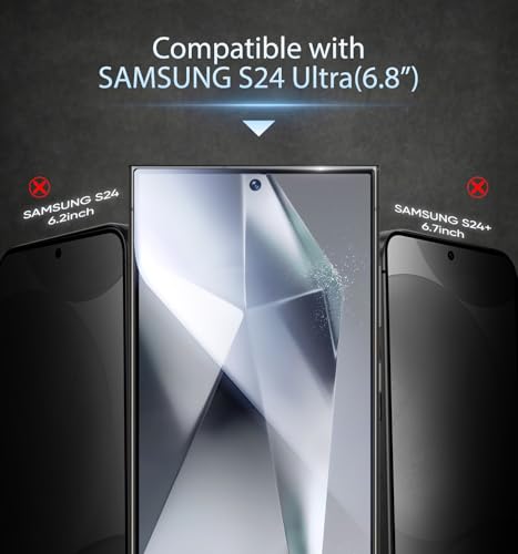 MAGIC JOHN 3rd Gen Upgraded for Samsung Galaxy S24Ultra Screen Protector | 2 Pack 6.8 Inch, HD Clear, Easy Installation, Shatterproof Tempered Film, Auto Dust-Elimination, Bubble Free - size: S24 Ultra 6.8inch