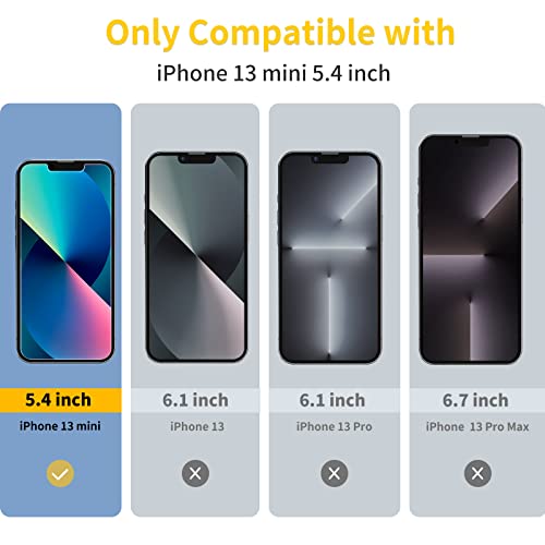 UNBREAKcable 3-Pack Screen Protector for iPhone 13 mini Tempered Glass | Shatterproof, Easy Install, 9H Hardness, 99.99% HD Clear, Bubble-Free, Anti-Fingerprint, Scratch Resistant, Case Friendly - size: iPhone 13 mini