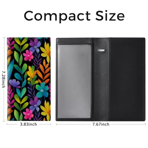 CoBak Checkbook Cover for Women & Men - PU Leather Case with RFID Blocking | Classic Design Check Book Holder for Personal and Business - color: Bloom Garden