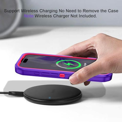 for iPhone 16 Pro Max Case Heavy Duty Protective Shockproof Dropproof 3-Layer Full Body Protection [Without Screen Protector] Tough Rugged Cover for iPhone 16 Pro Max 6.9",Navy Purple/Pink - color: Navy Purple/Pink
