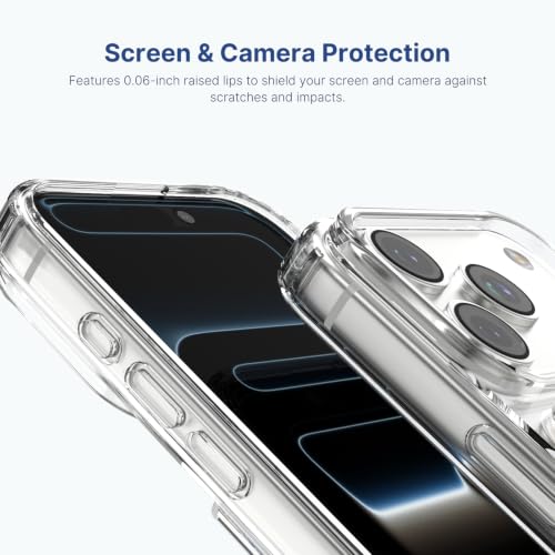 for iPhone 17 Clear Case and Detachable Magnetic Card Holder, Anti-Yellowing, Camera Control Button, 3-Card Wallet, Compatible with MagSafe, Shockproof Protection, Crystal Clear