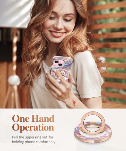 GVIEWIN Magnetic Phone Ring Holder, Compatible with MagSafe Phone Grip - color: Flowing Sakura/Pink