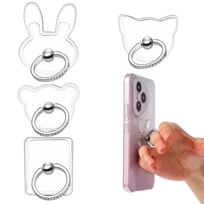 4PCS Transparent Phone Ring Grip Clear Phone Ring Holder Grips - style: B
