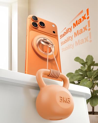 andobil 2026 3rd Gen Stability Magnetic Phone Ring Grip for MagSafe, Orange - color: Orange