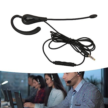 Monaural Headset, Rugged Single Ear Headset with Wired Clear Noise Cancellation for Call Center Computers (3.5mm)