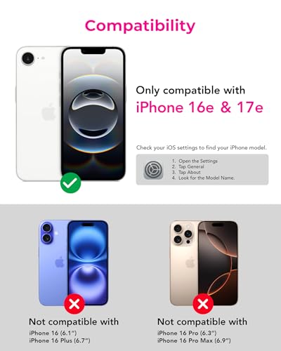 Crystal Fit Magnetic Clear Case for iPhone 17e & iPhone 16e, Compatible with MagSafe, Anti Yellowing, Slim Protective Cover - size: iPhone 17e & 16e
