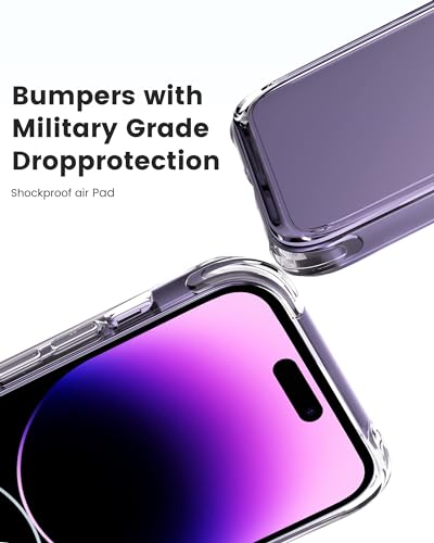 Mkeke for iPhone 14 Pro Case Clear, [Military Grade Protection] [Not Yellowing] Shockproof Acrylic Phone Case for Apple iPhone 14 Pro 2022 - size: for iPhone 14 Pro Case 6.1"