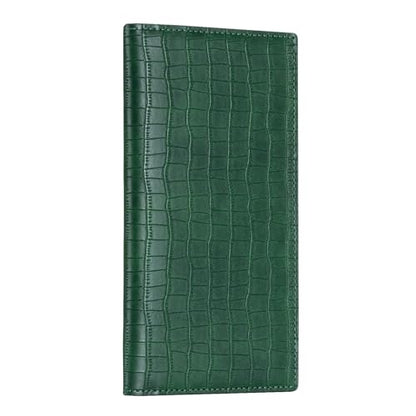 CoBak Checkbook Cover for Women & Men - PU Leather Case with RFID Blocking | Classic Design Check Book Holder for Personal and Business - color: Crocodile Pine Green