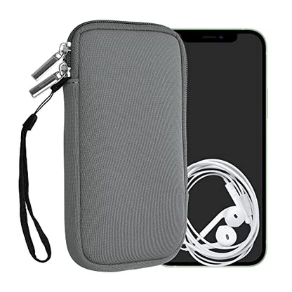 kwmobile Universal Phone Pouch Size XL - 6.7/6.8" - Neoprene Smartphone Pouch with Zip - Water-Repellent Mobile Phone Case - Sleeve in Stone Dust - color: Stone Dust, size: XL - 6.7/6.8"