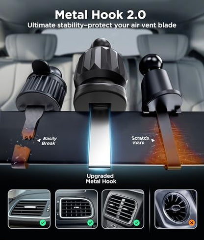 GolbinBox for Magsafe Car Mount, [17*N55 Strong Magnets] 2-in-1 Magnetic Car Phone Holder for Air Vent or Dashboard, 360° Rotation Car Accessories for Women Men for iPhone 17 16 15 14 Pro Max Samsung