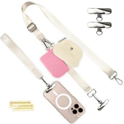 S&loyoe Clip and Go Strap for Phone with Wallet Crossbody Phone Lanyard Adjustable Strap with Detachable Wristlet Wallets