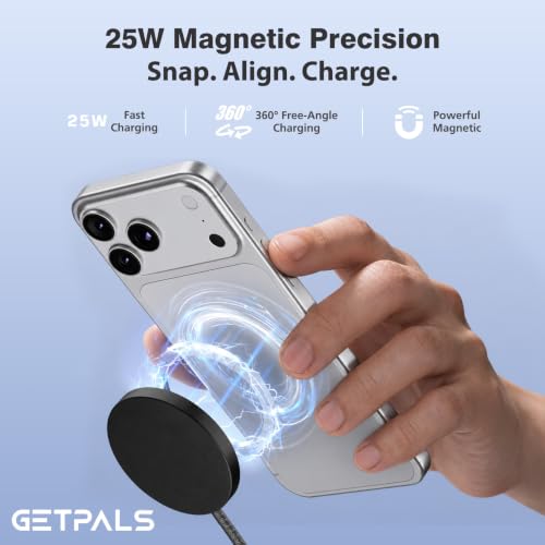 25W Magnetic Portable Fast Wireless Charging Pad for Apple iPhone Series - color: 2Black