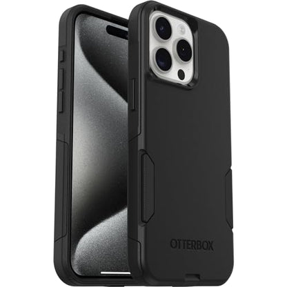 OtterBox iPhone 15 Pro MAX (Only) Commuter Series Case - Black, Slim & Tough, Pocket-Friendly, with Port Protection - color: Black