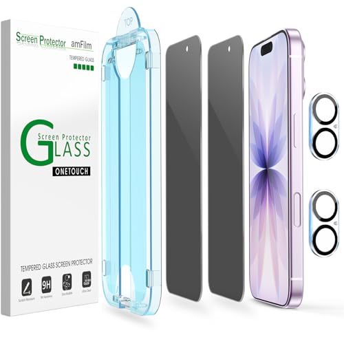 amFilm OneTouch for iPhone 17 Privacy Screen Protector 6.3'' 2025 - size: 17-6.3”