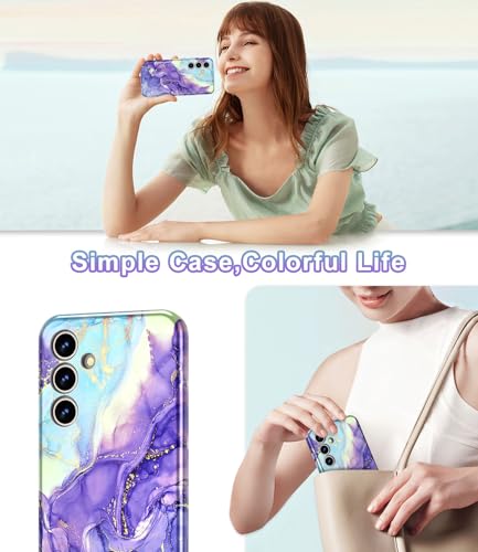 Btscase for Samsung Galaxy S25 Case, [Military Grade Drop Tested] Marble Pattern Design Slim Rugged Shockproof Women Girls Men Protective Anti-Scratch Cover, Cobalt Violet - color: Cobalt Violet, size: Samsung Galaxy S25