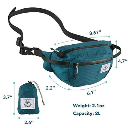 4Monster Hiking Waist Packs Portable,Water Resistant Fanny Bag with Adjustable Strap,Lightweight Crossbody Chest Bag Slim Bag - color: Blue