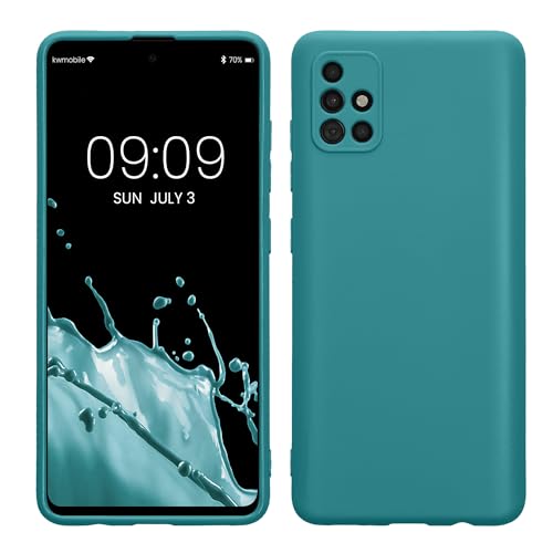 kwmobile Case Compatible with Samsung Galaxy A51 Case - Protective Slim TPU Phone Cover - Soft Matte Finish - Teal Matte - color: teal matte, size: Galaxy A51