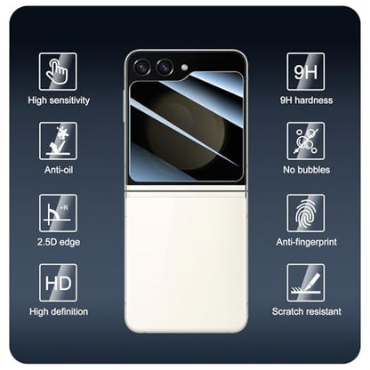 Privacy Screen & Camera Lens Protector for Samsung Galaxy Z Flip5, Double Shatterproof Anti-Spy Tempered Glass, Private Black Protection, 9H Hardness Anti-Scratch Case-Friendly, 3 Pack Each - color: Flip5 Black