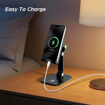 OCYCLONE Phone Stand for Desk, Foldable Cell Phone Stand Holder, Black - color: Black