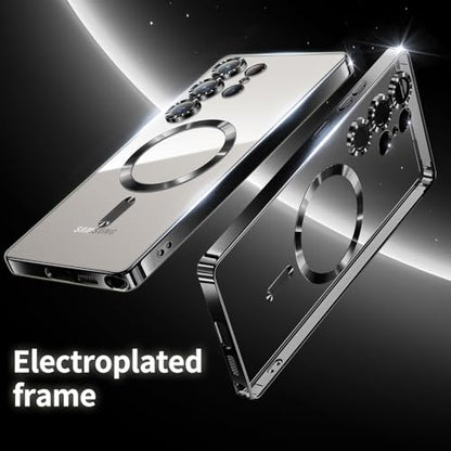 Hurgoer for Samsung Galaxy S22 Ultra Case.Soft TPU Electroplated Frame Cover with Clear Back.Drop Tested Protective Full Body Case.Thin Light Slim【Not Magsafe】 (Black, S22 Ultra) - color: Black, size: S22 Ultra
