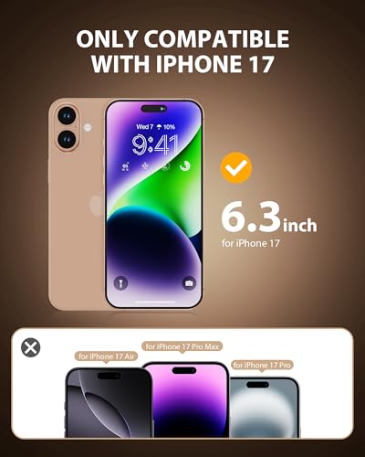 PDDKISS 2 Pack Privacy Screen Protector for iPhone 17 - size: for iPhone 17 - 6.3 Inch Black
