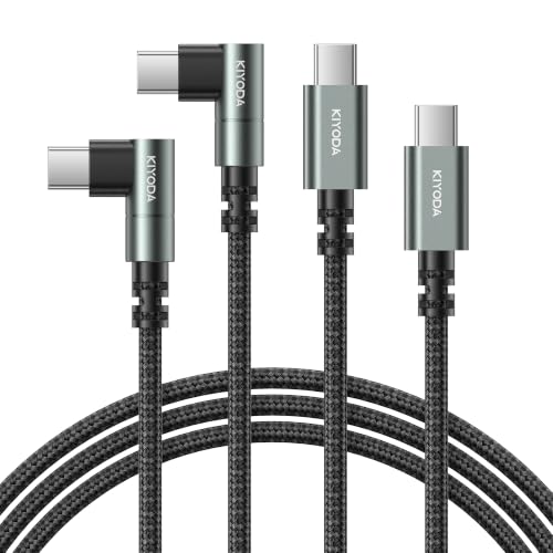 USB C to C Cable 90 Degree 10FT 2Pack USB C Cable Fast Charging 60W Durable - color: Grey, size: 10FT, style: USB C to USB C