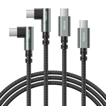 USB C to USB C Cable 90 Degree [2Pack 6FT], 60W USB C Fast Charging Cable - color: Gray, size: 6FT, style: USB C to USB C