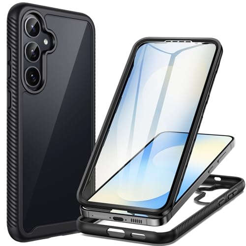 seacosmo Designed for Samsung Galaxy S25 FE Case, Full Body Shockproof Cover, with Built-in Screen Protector Slim Fit Protective Case for Samsung S25 Fe Case, Black - color: Black, size: Samsung Galaxy S25 FE