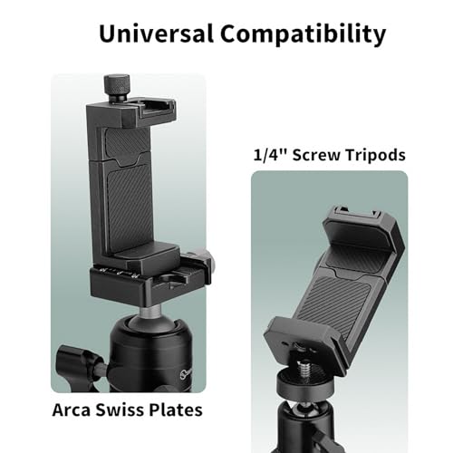 Aluminum Phone Tripod Mount with Cold Shoe & ARCA-Swiss Quick Release