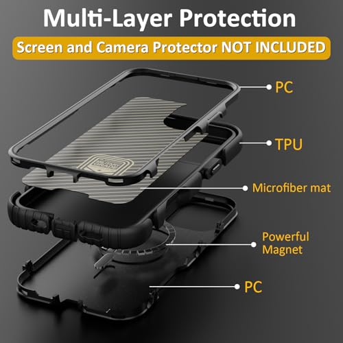 Follaroma Magnetic for iPhone 16 Case, Heavy Duty Phone Cases, Black, 6.1" | Compatible with MagSafe, Heavy Duty Shockproof,Military-Grade Anti-Drop Protective,Dual Layer Magnetic Protection Phone Cover - color: Black, size: iPhone 16 6.1''