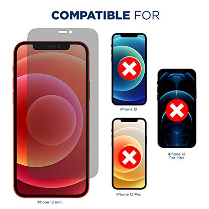 Tech Armor Privacy Glass for iPhone 12 Mini Screen Protector 1-Pack