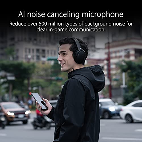 ASUS ROG Strix Go BT Gaming Headset (AI Noise-canceling Microphone, Hi-Res Audio, Active Noise Cancellation, Bluetooth, 3.5mm, Compatible with Laptop, PS5, Nintendo Switch and Smart Devices)