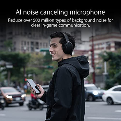 ASUS ROG Strix Go BT Gaming Headset (AI Noise-canceling Microphone, Hi-Res Audio, Active Noise Cancellation, Bluetooth, 3.5mm, Compatible with Laptop, PS5, Nintendo Switch and Smart Devices)