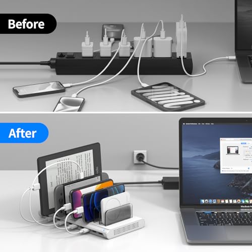 Unitek Charging Station for Multiple Devices, USB Charger Dock with SmartIC