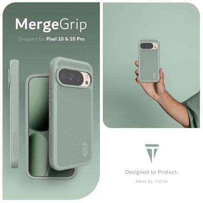 TUDIA MergeGrip Case for Google Pixel 10 / Pixel 10 Pro Cases 2025 – [Military Grade Drop Tested] Dual Layer Rugged Slim Shockproof Heavy Duty Protective Phone Cover - Green Lily - color: Green Lily, size: Pixel 10 / 10 Pro