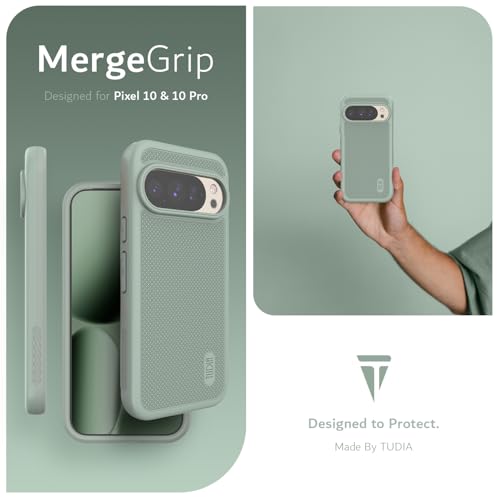 TUDIA MergeGrip [Compatible with Magsafe & Pixelsnap] Cases for Google Pixel 10 / Pixel 10 Pro Case 2025 – [Military Grade Drop Tested] Dual Layer Slim Shockproof Heavy Duty Protection - Green Lily - color: Green Lily, size: Pixelsnap 10 / 10 Pro