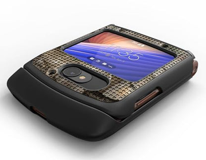 Grid Series for Motorola RAZR 5G (2020) Flip Phone Case - Camo | Slim Hard Shell Cover, Satisfying Texture, Matte, For Moto XT2071 - color: Autumn Camo (Black)