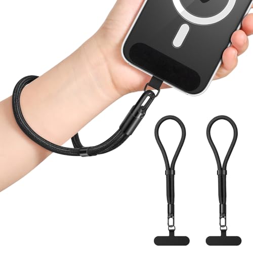 MoKo Phone Wrist Strap Anti-theft, Adjustable Phone Wrist Lanyard - color: Black+black