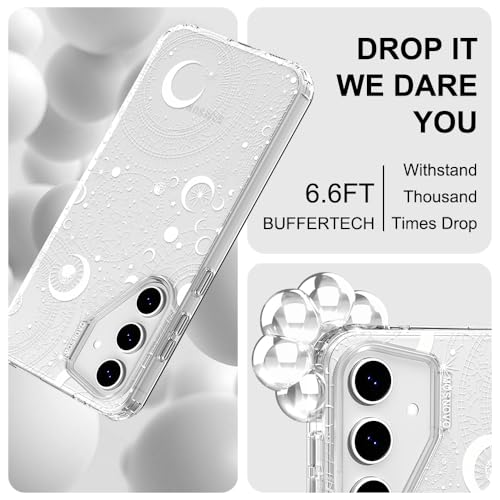 MOSNOVO Case for Samsung Galaxy S24 FE, [Buffertech 6.6ft Military-Grade Drop Protection] [Anti Peel Off Tech] Clear TPU Bumper Phone Case Cover Design - Constellation - color: Clear - Constellation, size: Samsung Galaxy S24 FE