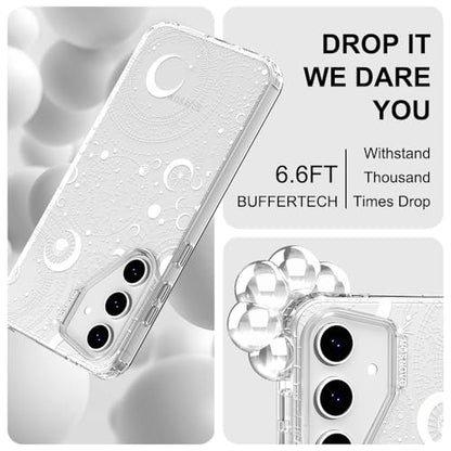 MOSNOVO Case for Samsung Galaxy S24 FE, [Buffertech 6.6ft Military-Grade Drop Protection] [Anti Peel Off Tech] Clear TPU Bumper Phone Case Cover Design - Constellation - color: Clear - Constellation, size: Samsung Galaxy S24 FE