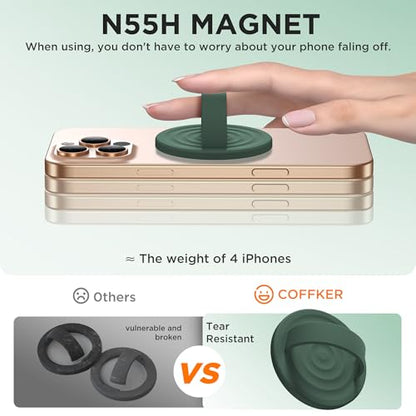 Magnetic Phone Grip for MagSafe, Silicone Ring Grip, Alpine Green - color: Alpine Green