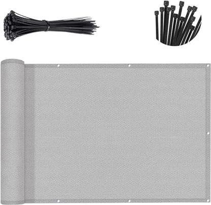 SUNNY GUARD 3' x 10' Balcony Privacy Screen, HDPE Patio Railing Cover Fence - color: Light Gray, size: 0 3' x 1 0'