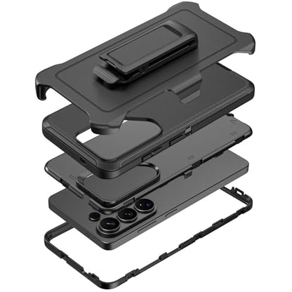 Compatible with Samsung Galaxy S26 Ultra Case, with Belt Clip Holster Heavy Duty Rugged Shockproof Full Body Protection Kickstand Cover for Samsung Galaxy S26 Ultra Phone (Black) - color: Black