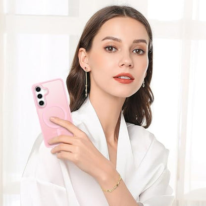 BENTOBEN Magnetic for Samsung Galaxy S24 Plus Case [Compatible with Magsafe] Translucent Matte Slim Thin Shockproof Anti-Yellow Women Men Protective Phone Cover for Galaxy S24 Plus 6.7", Tender Pink - color: Tender Pink