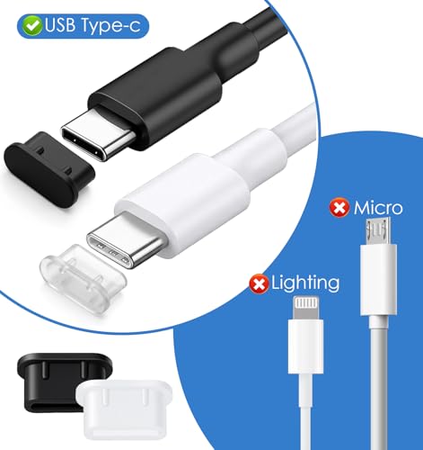 20 Pcs USB C Dust Plug, Silicone Anti-Dust Covers for Type-C Charging Ports