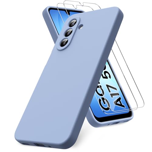 Vansdon for Samsung Galaxy A17 4G/5G Case-Gray | Soft TPU Liquid Silicone Phone Case with 2 Screen Protectors, Military-Grade Protection Shockproof Slim Phone Cover - color: Gray, size: Samsung Galaxy A17 4G/5G