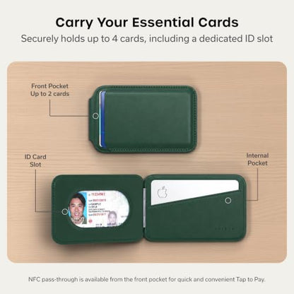 Satechi MagSafe Wallet Stand, Card Holder, NFC Pass-Through - color: Forest Green