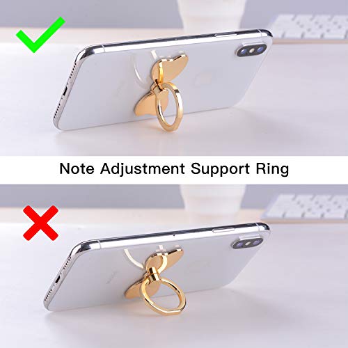 PZOZ Metal Cell Phone Finger Ring Stability Holder Back Stand Collapsible Hand Grip Knob Loop Car Mount Hook Kickstand 360 for iPhone Samsung Galaxy Mobile Cute Accessories (Gold) - color: Gold