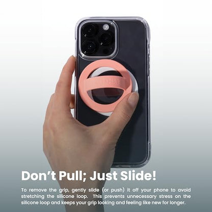 Magnetic Silicone Phone Grip Loop Holder for MagSafe iPhone Case - color: Pink Sparkle