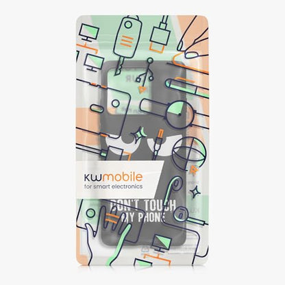 kwmobile TPU Silicone Case Compatible with Motorola Edge 60 Pro - Case Soft Cover - Don't Touch My Phone White/Black - size: Edge 60 Pro
